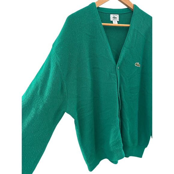 Vintage Izod Lacoste Green Grandpa Cardigan Sweater Size XL - Picture 4 of 9